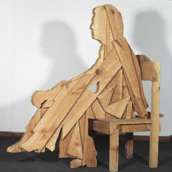 Mario Ceroli: Ritratto, 1967, legno di pino di Russia, cm 130x130x50 ca