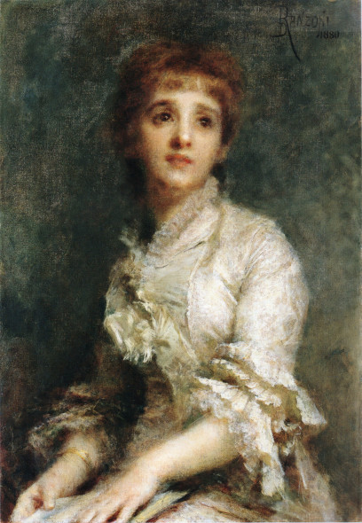 Daniele Ranzoni - Ritratto della   signora Pisani Dossi, olio su tela, 1880