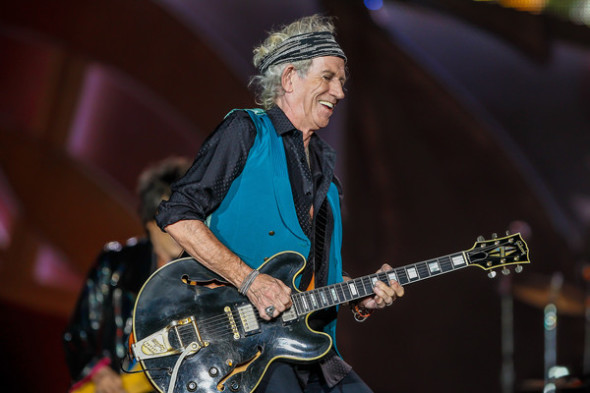 Keith Richards-Rolling Stones , performance in Indianopolis (Indiana), 2015