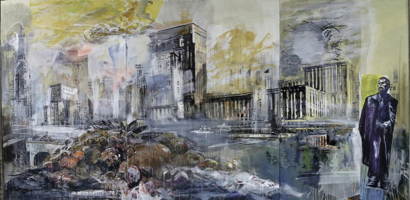 Valery Koshlyakov, Gorky city, detail of Elisium installation. Tempera on canvas
