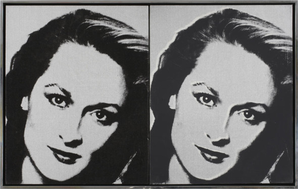 Tina Kim Gallery Meryl Streep Andy Warhol (Pittsburgh 1928-1987 Manhattan) Acrylic and silkscreen on two canvases 50.6 x 40.5 cm (each canvas) Stamped by Estate and Foundation on verso and marked with estate numbers P050.506 and P050.508
