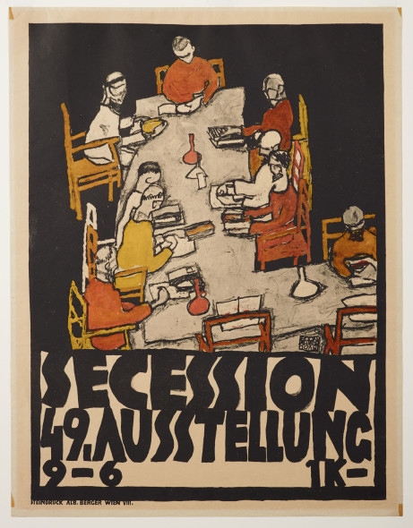 Egon Schiele, Manifesto per la 49° mostra della Secessione Viennese (1918), 1918, litografia a colori su carta © Klimt Foundation, Wien