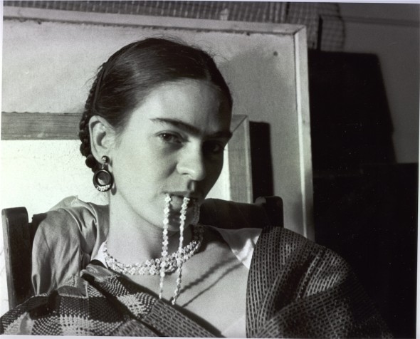 Frida Biting Her Necklace © Lucienne Blosh