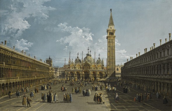 Bernardo Bellotto VENICE 1722 - 1780 WARSAW VENICE, PIAZZA SAN MARCO LOOKING EAST TOWARDS THE BASILICA oil on canvas 61 x 92.7 cm.; 24 x 36 1/2  in.LOT SOLD. 2,521,250 GBP 