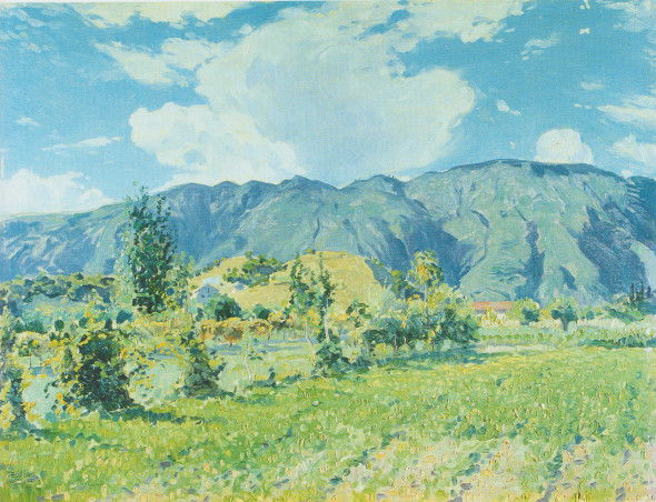 Il Monte Grappa visto da San Zenone degli Ezzelini, 54,5x72,5 cm, 1920