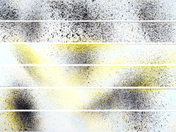 Hans Hartung, T1986-E17, 1986, acrilico su tela, 216 x 300 cm, Collezione Fondazione Hartung-Bergman