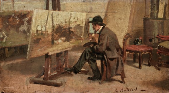 Giovanni Boldini - Giovanni Fattori  nello studio 1867 Milano, Collezione Intesa Sanpaolo