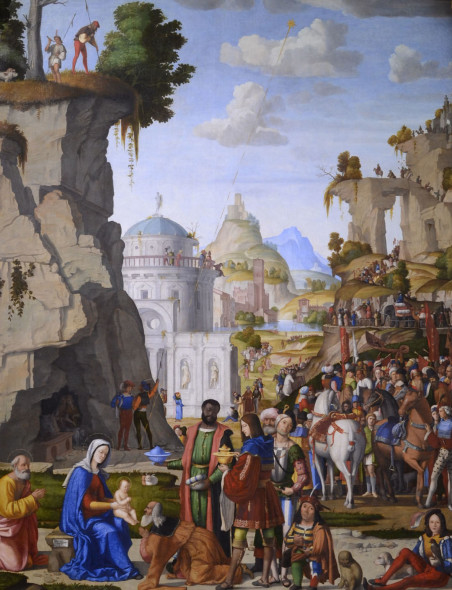 Marcello Fogolino Adorazione dei  Magi, Tempera su tela trasportata da tavola - 1509-1510