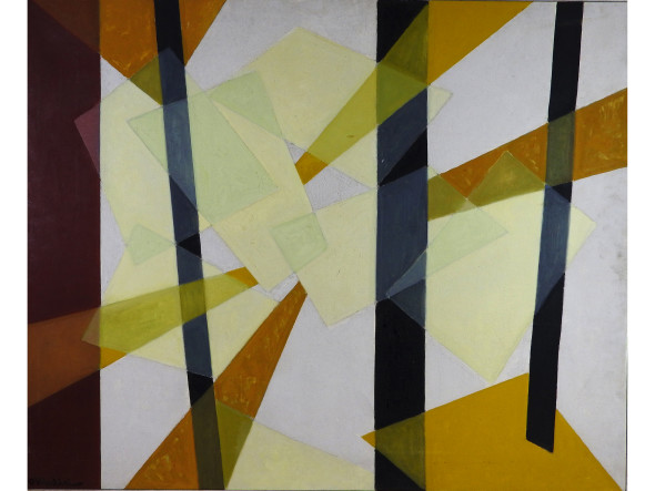 OSVALDO MEDICI DEL VASCELLO (1921-1999) Vetrata infranta Fine Anni Sessanta olio su tela cm 81x99,5 stimato € 800/1.000