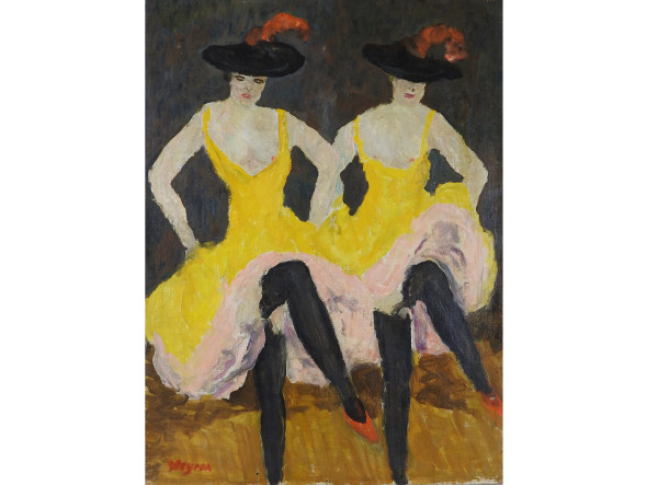 GUIDO PEYRON (1898-1960) Can-can olio su tela, firmato, in cornice, alcuni difetti cm 62,5x46 stimato € 600/800