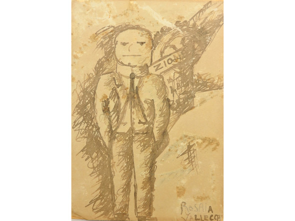 OTTONE ROSAI (1895-1957) Caricatura di Attilio Vallecchi inchiostro su carta applicata a cartoncino, cm 22x15,5 stimato € 300/400