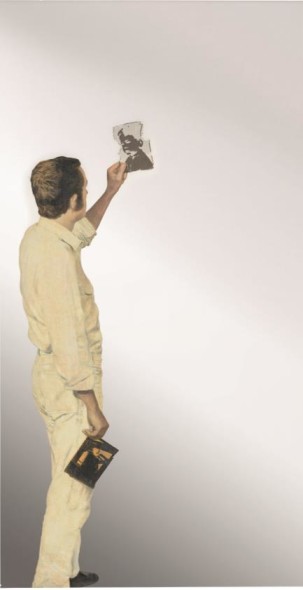 MICHELANGELO PISTOLETTO Uomo che guarda un negativo (1967) Painted tissue paper on polished stainless steel 90 x 47in. (230 x 120cm.) Estimate: £2,500,000 – 3,500,000
