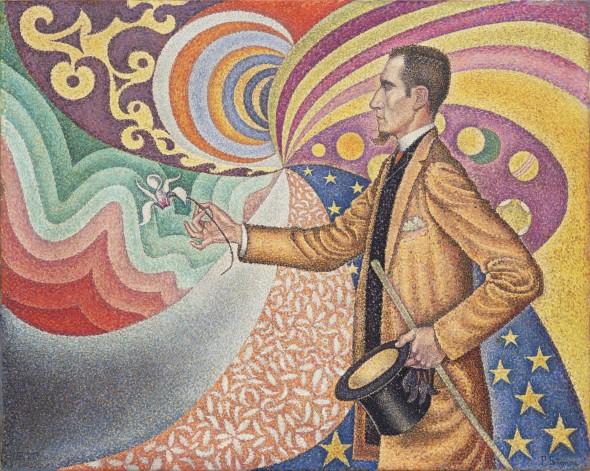 Paul Signac Opus 217. Against the Enamel of a Background Rhythmic with Beats and Angles, Tones, and Tints, Portrait of M. Félix Fénéon in 1890 1890