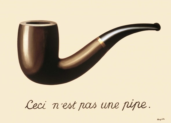 René Magritte, The Treachery of Images (This is Not a Pipe), 1929, Los Angeles County Museum of Art (LACMA), purchased with funds provided by the Mr. and Mrs. William Preston Harrison Collection © 2017, Succession Magritte c/o SABAM