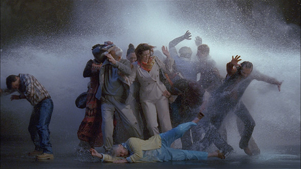 Bill Viola,Tempest (Study for the Raft), 2005. Color high-definition video on flat panel display mounted on wall. 66 × 109 × 10,2 cm / 26 × 42 7⁄8 × 4 in. 16:50 min. Photo: Kira Perov.