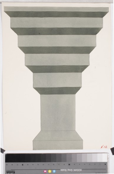 Ettore Sottsass Jr., Studio n. 12 per Ceramiche tantriche, s.d. (1968), acquarello e matita su carta,
