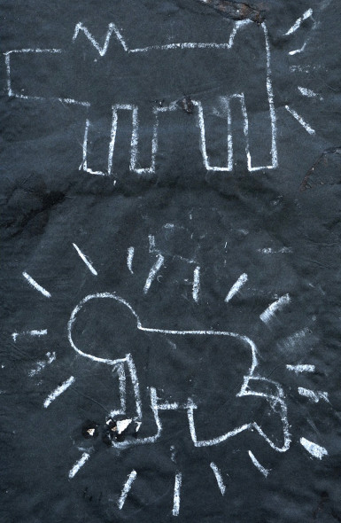 Keith Haring, Dog and baby, 1982 (detail), courtesy Paolo Buggiani