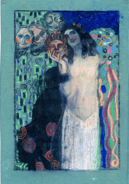 Josef Maria Auchentaller -  Allegoria 19 (Donna con maschere) 1904
