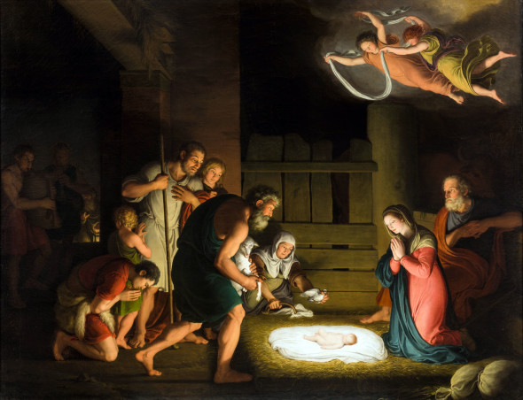 Giuseppe Diotti, Adorazione dei pastori, 1809, olio su tela, cm 174x225 (Museo Diotti, deposito dell’Accademia di Belle Arti di Brera)