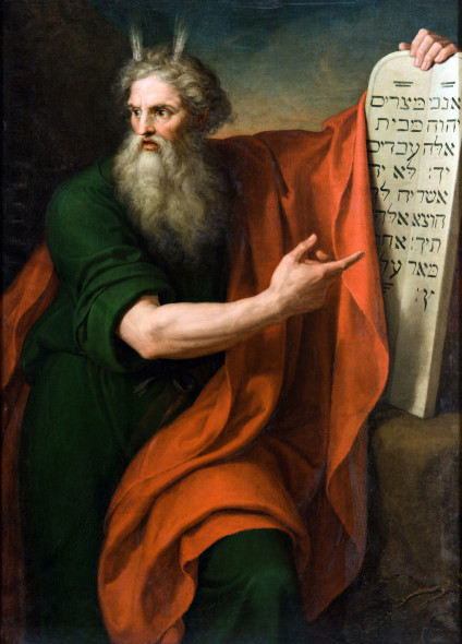 Giuseppe Diotti, Mosè presenta le tavole della legge, 1808, olio su tela, cm 162x116 (Museo Diotti, deposito dell’Accademia di Belle Arti di Brera)