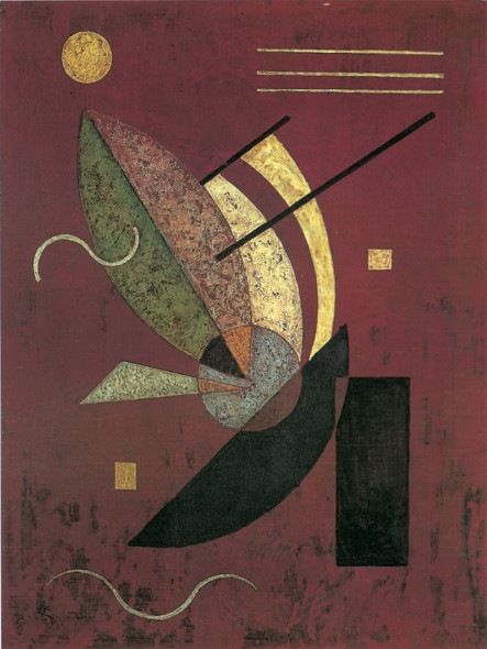 Vassily Kandinsky, Schwarzes Staebchen (Bastoncini neri), 1928, olio su legno. Milano, collezione privata