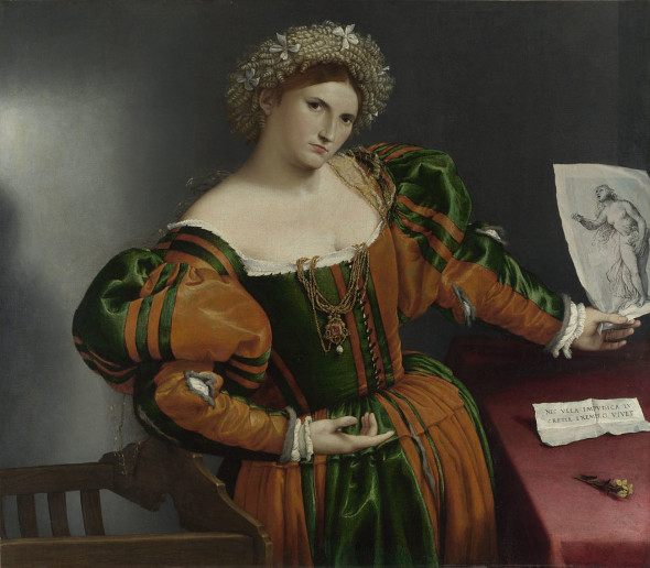 Portrait of a Woman inspired by Lucretia  Lorenzo Lotto about 1530-2 © The National Gallery, London