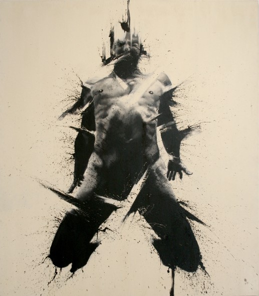 TROILO, R.A.G. 2014, acrilici su tela stesi con le dita, cm. 180x160