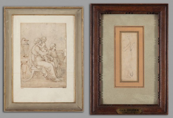 Lotto 288  ANDREA APPIANI (1754-1817)  "Mamma con due bambini" disegno incorniciato cm.25x38 ed altro disegno attribuito a J.A.D. Ingres "Giovinetto" cm.4x11,5 stima: 400-450 Eur
