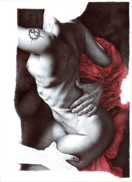 Adele Ceraudo Il ratto di Proserpina, collezione Le affinità elettive, 2011-2013 disegno a bic su carta Fabriano, cm 48x33