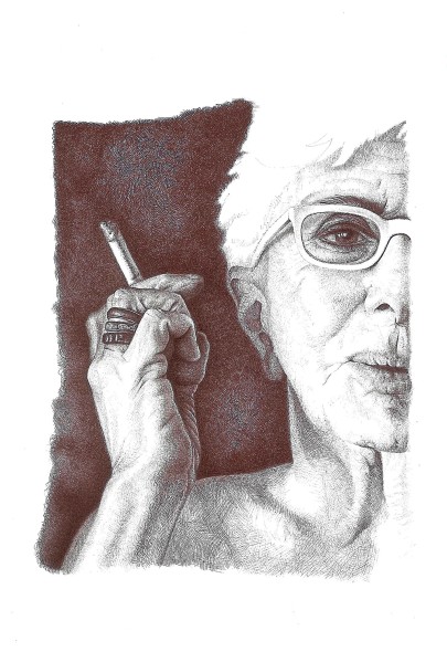 Adele Ceraudo Lina Wertmuller, 2012, collezione Conversazioni a Bic, 2010-17 disegno a bic su carta Fabriano, cm 33x24
