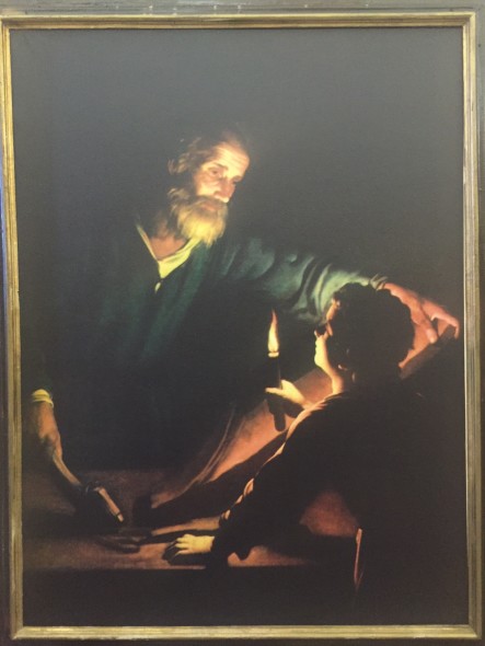 La Tentazione -GesÃ¹ adolescente con San Giuseppe falegnameâ€ del pittore fiammingo Gerrit van Honthorst