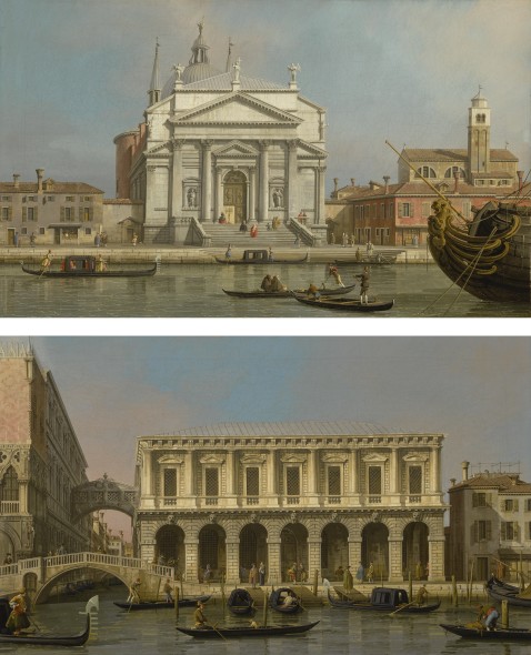 Giovanni Antonio Canal, called Canaletto VENICE, THE CHURCHES OF THE REDENTORE AND SAN GIACOMO; VENICE, THE PRISONS AND THE BRIDGE OF SIGHS, LOOKING NORTHWEST FROM THE BALCONY Estimate     3,000,000 — 4,000,000  USD  LOT SOLD. 4,179,500 USD