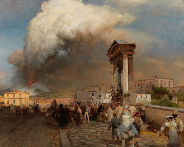 Oswald Achenbach (1827-1905), L'eruzione del Vesuvio, 1890, olio su tela, 122 x 152 cm, stima € 150.000 - 200.000 Asta 25 aprile 2018