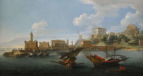 Lampronti a Tefaf: PAOLO ANESI (Roma 1697 – 1773) Anzio, veduta del porto con Villa Corsini e Villa Albani Veduta di Villa Costaguti e Villa Pamphilj tra Anzio e Nettuno Una coppia, olio su tela, ciascuno 73,6 x 136,5 cm. PROVENIENZA Cardinal Neri Maria Corsini (1685-1770), Firenze e Roma. ESPOSIZIONI Ariccia, Palazzo Chigi, Castelli e Castellani. Viaggio attraverso le dimore storiche della Provincia di Roma, 19 Luglio - 20 Ottobre 2002, no. 18, 19. BIBLIOGRAFIA COMPARATIVA F. Petrucci, in Castelli e Castellani. Viaggio attraverso le dimore storiche della Provincia di Roma, catalogo della mostra, Ariccia 2002, p. 52, cat. no. 18-19, riprodotto pl. IX; M.C. Bagolan and T. Litteri, in Vedutisti, paesaggisti e pittori di architetture a Roma nel XVII e XVIII secolo, III Biennale di Roma, Arte e collezionismo a Palazzo Venezia, catalogo della mostra, Roma 2002, pp. 66, 70, riprodotto pp. 67, 71; F. Petrucci, in Paesaggio Laziale tra Ideale e Reale, dipinti del XVII e XVIII secolo, catalogo della mostra, Tivoli 2009, pp. 23-24, riprodotto figg. 20-21.