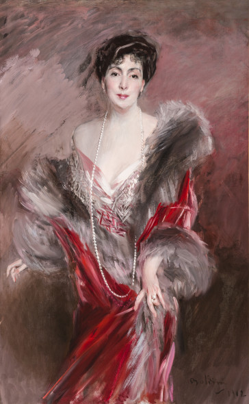 Giovanni Boldini "Señora Matias de Erràzuriz Ortùzar - olio su tela - dim. 153x98,5 - Firmato e datato in basso a destra: Boldini 1912.