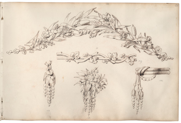 Jean-Baptiste FOSSIN (1786-1848), drawing workshop Preparatory drawing for naturalist jewellery, 1830-1850 Quill and brown ink on paper © CHAUMET collection