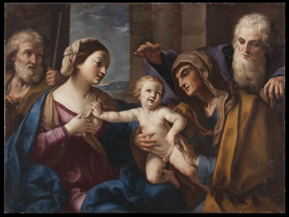 Elisabetta Sirani (Bologna, 1638-1665) Sacra Famiglia con Sant’Anna e San Gioacchino (Sacra Famiglia delle ciliegie) 1662 circa Olio su tela Milano, Collezione privata 