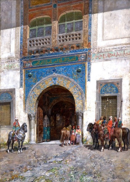 Alberto Pasini, In attesa del sultano, circa 1895, olio su tela