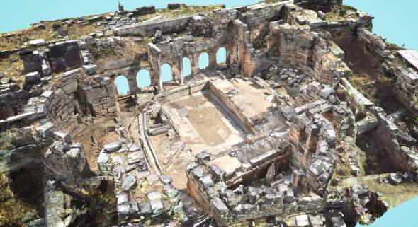 Antica Corinto, Grecia. Modello in 3D