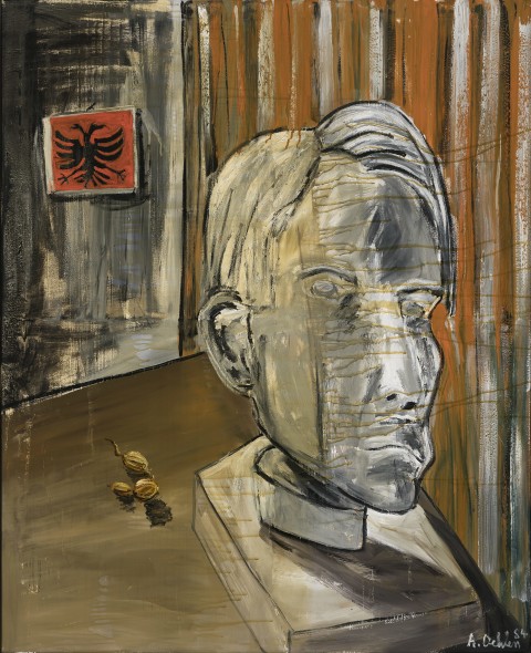 Oehlen_Fruhstuck-now Albert Oehlen Frühstück now, 1984 oil, lacquer on canvas, 160 x 130,2 cm Pinault Collection© Albert Oehlen © Palazzo Grassi, ph: Matteo De Fina