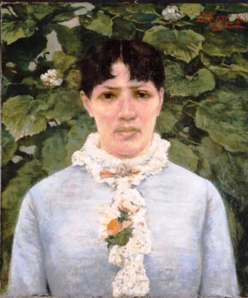 Silvestro Lega, Ritratto di signora in Giardino, 1883