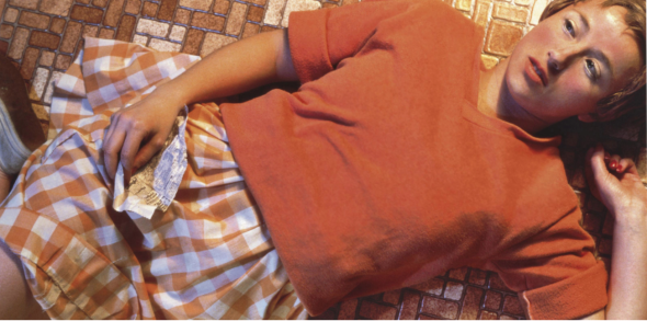 Cindy Sherman (B. 1954)  Untitled  signed, numbered and dated 'Cindy Sherman 10/10 1981' (on a paper label affixed to the reverse) color coupler print  24 x 48 in. (61 x 121.9 cm.)  Executed in 1981. This work is number ten from an edition of ten.  Price realised USD 3,890,500 Estimate USD 1,500,000 - USD 2,000,000