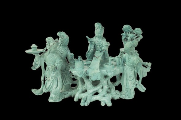 GRUPPO  SCULTOREO IN TURCHESE  Cina, inizio XX secolo 10,5 x 18 x 11 cm lotto 447 Venduto a € 6.562