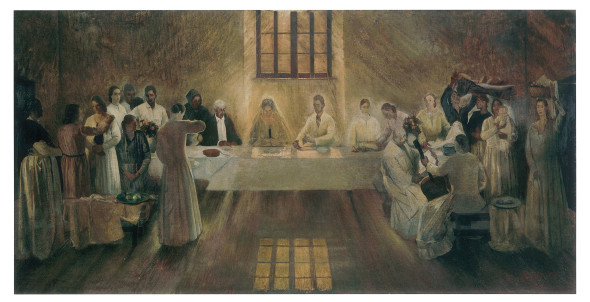 PIETRO GAUDENZI Lo Sposalizio, 1920 ca  Olio su tavola, 209,5 x 104 cm