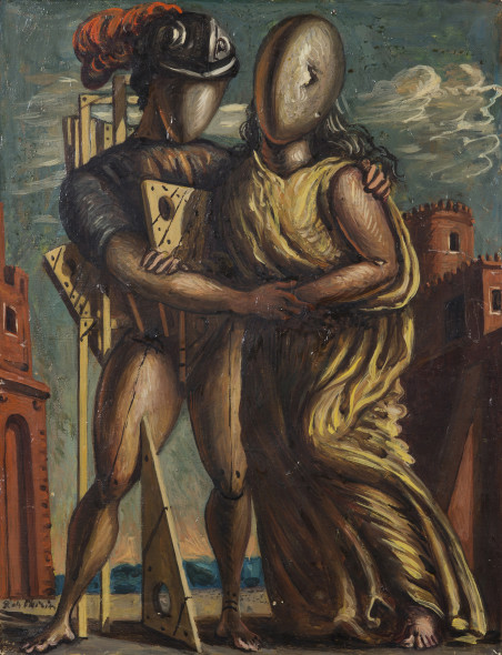 Lotto 314 (170747) Giorgio De Chirico (1888-1978) Ettore e Andromaca, 1955 olio su tela, cm 45x35 Stima € 230.000-280.000