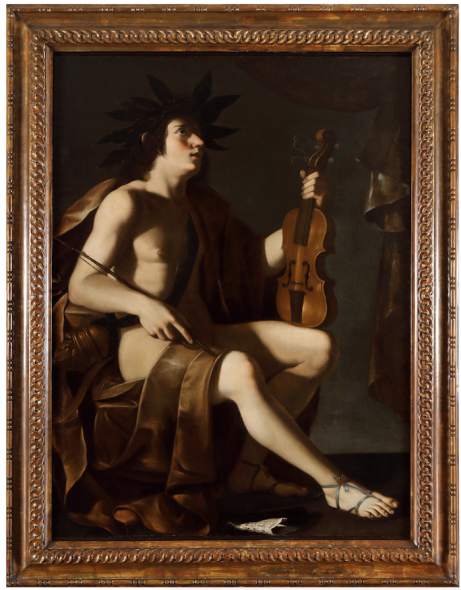 TOMMASO SALINI (Roma c. 1575 – 1625), attr. (o MAESTRO DI BARANELLO?) Apollo o Allegoria della Musica Olio su tela, 130×98,5 cm € 50/70.000