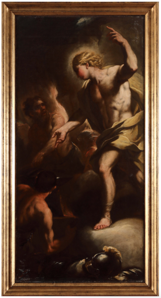 LUCA GIORDANO (Napoli, 1634 – 1705), Andromeda da Perseo - Apollo nella fucina di Vulcano Coppia di dipinti, olio su tela, 125x60 cm I due dipinti sono accompagnati da un’expertise del Prof. Giuseppe Porzio. € 40/60.000