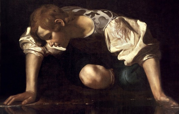 Caravaggio, un particolare del Narciso