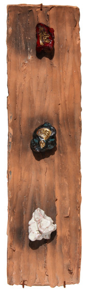Leoncillo Leonardi Senza titolo, anni 50, terracotta smaltata, cm 57x16x6 - riserva € 15.000