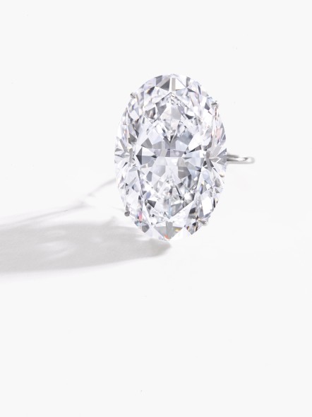 Lot 350 Magnificent diamond ring The oval diamond weighing 50.39 carats Estimate: CHF 6,960,000 – 7,680,000 / US$ 7,250,000 – 8,000,000